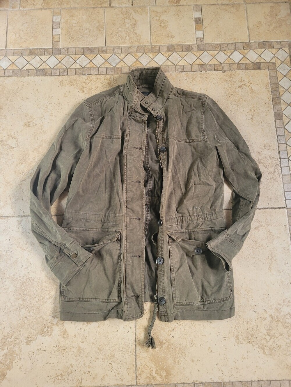 Lucky Brand Military Field Jacket in Olive Green